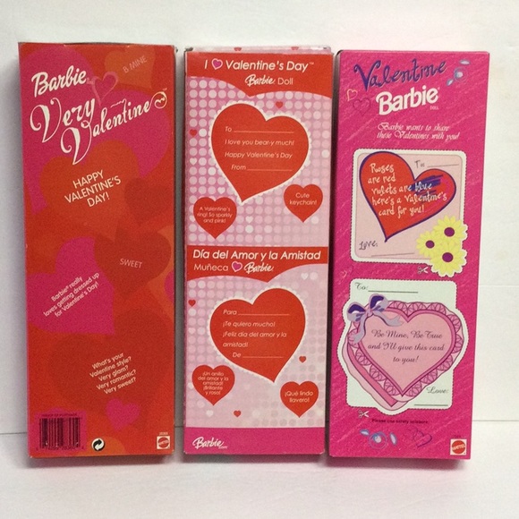 3 Valentine Barbie Dolls NRFB NEW - Picture 2 of 5